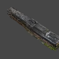 abandoned rusty steam locomotive 3d model