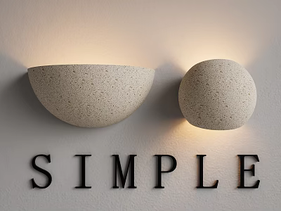 Simple Style Wall Lamps with Speckled Design Bowl and Sphere Shapes Illuminated on Wall 3d model