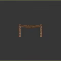Rustic Wooden Woven Bench With Natural Frame And Textured Surface Details