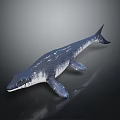 Prehistoric Aquatic Animal with Long Body Flippers and Smooth Skin Texture in 3D Model