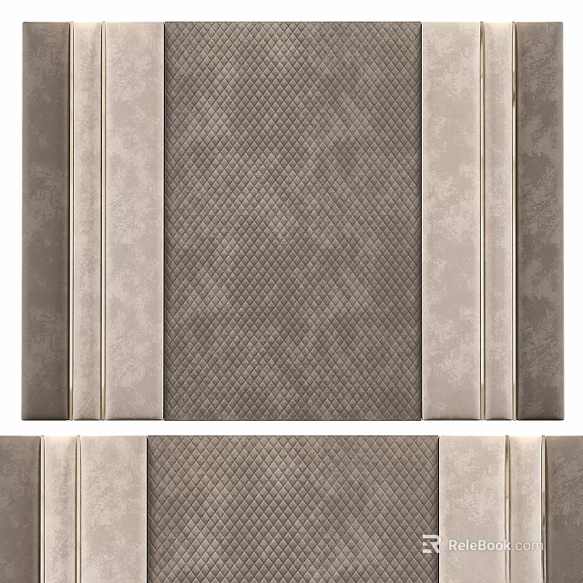 Gray And Beige Decorative Wall Panels With Geometric Textured Design For Home Interior 3d model 