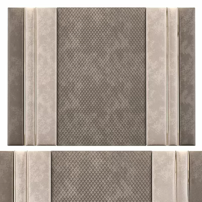 Gray And Beige Decorative Wall Panels With Geometric Textured Design For Home Interior 3d model