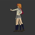 Game and Movie Anime Characters With Red Orange Hair In School Uniform Holding Hands