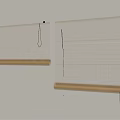 Two Natural Bamboo Window Blinds Mounted On Wall With Simple Design