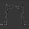 Industrial Metal Frame Structure With Tall Support Columns Cross Beams And Platform