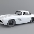 White Vintage Sports Car With Streamlined Body And Two Door Classic Design