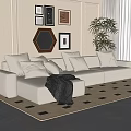 Middle-style multiplayer sofa 3d model