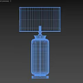 Modern Table Lamp With Black Lampshade And Transparent Glass Base Design 3d model