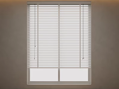 Simple White Horizontal Window Blinds in Modern Interior Design for Home Decoration 3d model