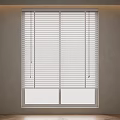 Simple White Horizontal Window Blinds in Modern Interior Design for Home Decoration 3d model