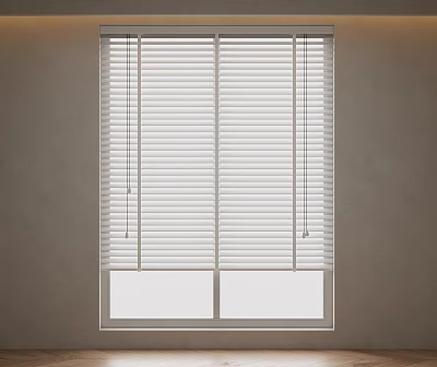 Simple White Horizontal Window Blinds in Modern Interior Design for Home Decoration 3d model