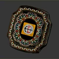Ornate Decorative Box With Colorful Intricate Patterns And Metallic Accents