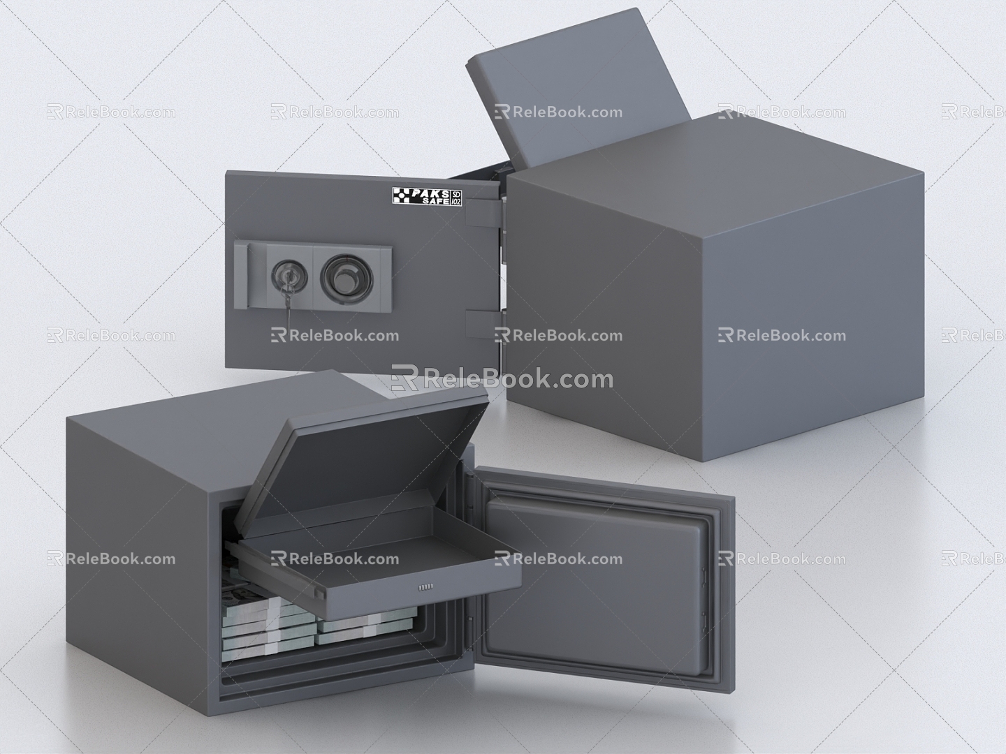 Lockbox Safe Deposit Box Cash Box 3d model