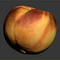Fresh Ripe Peach With Orange Red And Yellow Skin Juicy And Delicious On Black Background