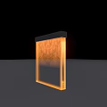 Three Modern Rectangular Decorative Lights With Illuminated Textured Panels And Warm Glow 3d model