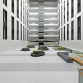 Modern Atrium Rest Area 3d model