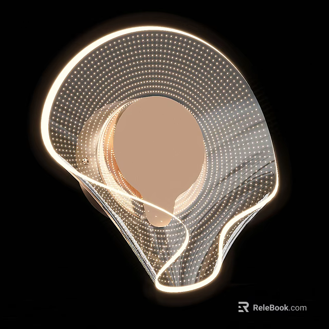 Modern Wall Lamp With Curved LED Lighting Transparent Design And Warm Glow For Indoor Decor 3d model 