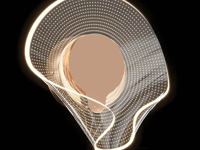 Modern Wall Lamp With Curved LED Lighting Transparent Design And Warm Glow For Indoor Decor 3d model