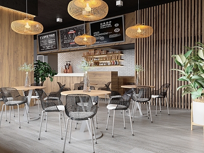 Qui Cafe Milk Tea Shop 3d model