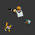 Game Movie Cartoon Characters With Dog Cat Rabbit Chicken In Colorful Costumes