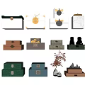 Colorful Decorative Boxes With Metal Clasps And Small Ornaments For Home Decoration