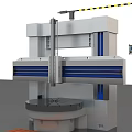 Industrial Machining Equipment With Large Circular Worktable Side Control Panel White Body And Blue Stripes