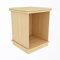 Hotel Room Square Wooden Nightstand With Open Design And Natural Wood Finish