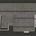 Modern Building Architectural Model With Flat Roof Glass Windows And Concrete Support Structures