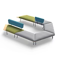Geometric Abstract Sofa With Modular Design And Colorful Sectional Configurations 3d model