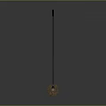 Modern Floor Lamp Furniture with Black Slender Pole and Orange Woven Spherical Base