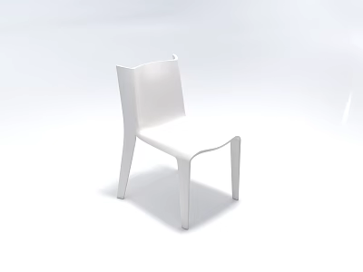 Modern White Single Chair Featuring Sleek Minimalist Design And Clean Lines 3d model