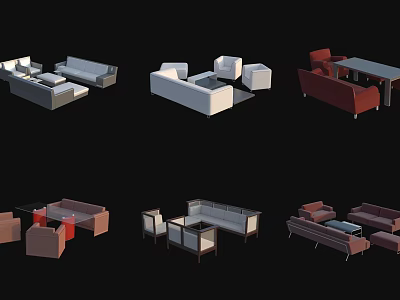 Modern Sofa and Coffee Table Sets With Various Designs And Styles For Living Room Decor 3d model