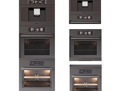 Modern Built in Kitchen Appliances With Stainless Steel Ovens And Sleek Design 3d model