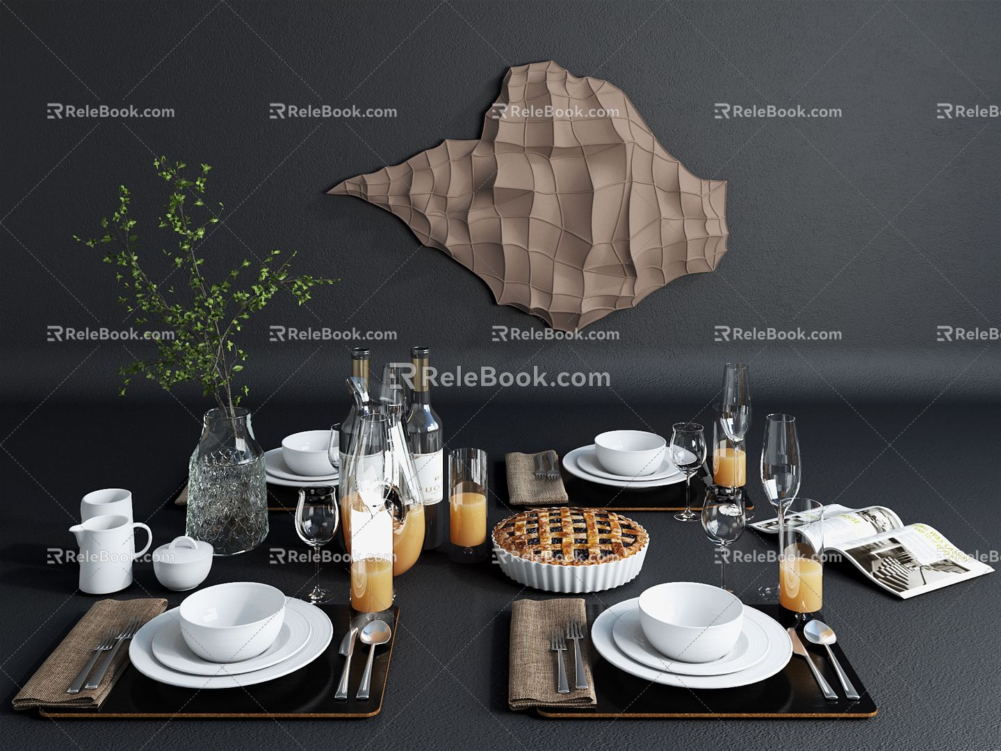 Modern Tableware Tableware Dinner Plate 3d model