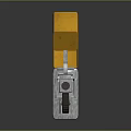 Yellow Box Shaped Industrial Equipment With Open Lid And Gray Mechanical Part