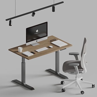 corbridge modern office desk and chair computer desk and chair 3d model