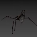 Game and Movie Spider Character 3D Model Design With Gray Background Details