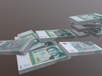 Coins, paper money, paper money, money, money 3d model