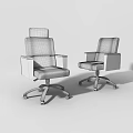 Two Black Leather Office Chairs with High Backrest Armrests and Swivel Wheels