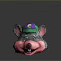 Cartoon Animal Character Head Wearing Purple Green Cap With Yellow G Letter