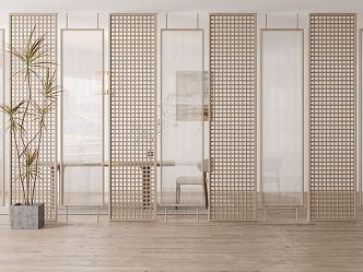 Silent glass partition 3d model