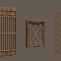 Traditional Wooden Carved Decorative Panels With Intricate Lattice Designs And Geometric Patterns