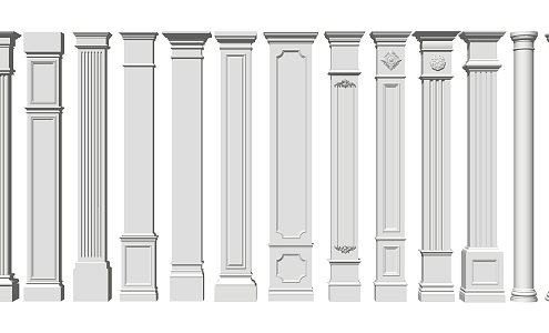 Jane's Roman column square Roman column pilasters combination 3d model