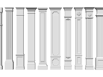 Jane's Roman column square Roman column pilasters combination 3d model
