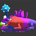 Colorful Plastic Toy Figures With Different Animal Shapes And Vibrant Colors