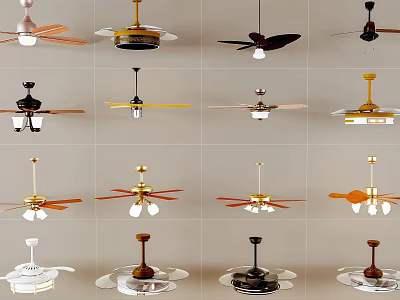 Modern Ceiling Fan Lights With Various Designs And Colors For Home Decor 3d model