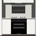 Modern Kitchen Interior With Built in Oven Gas Stove Range Hood And Cabinets