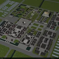 Birds Eye View Planning Showing Mixed Use Buildings Central Plaza Green Spaces and Organized Layout