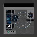 Hi Tech Control Room Interior Design With Multiple Displays Control Console And Illuminated Rings 3d model