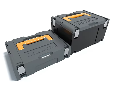 ToolMax Gray And Orange Toolboxes For Hardware Tools Storage Solution 3d model